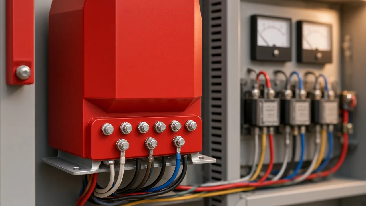 Indoor current transformer secondary wiring toward metering and relay burden