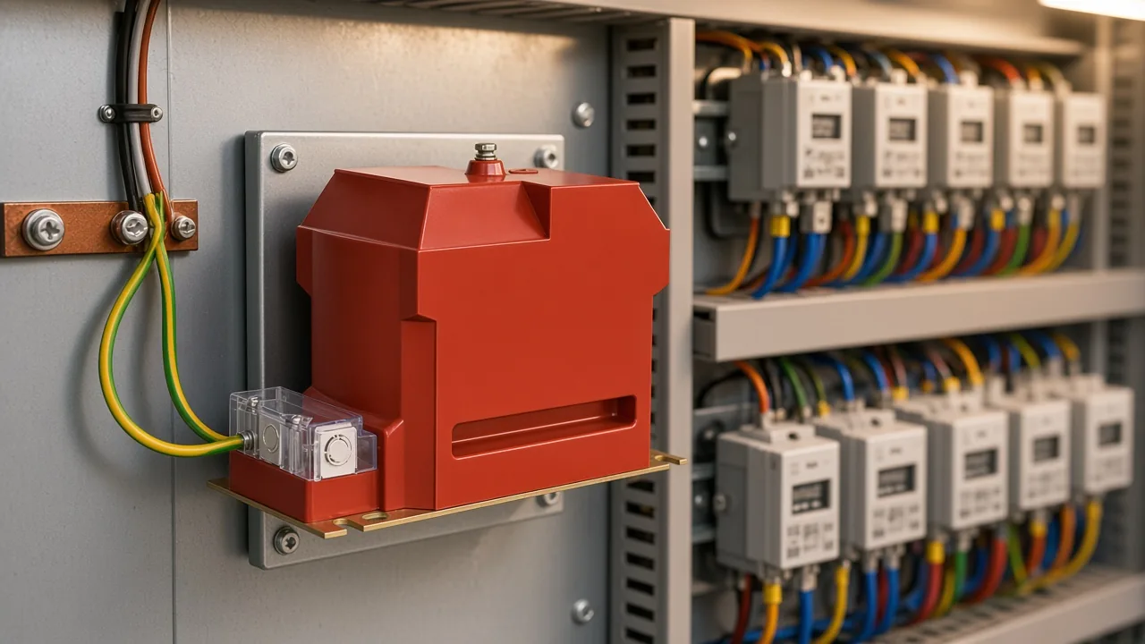 Secondary circuit and single-point grounding awareness beside an indoor voltage transformer